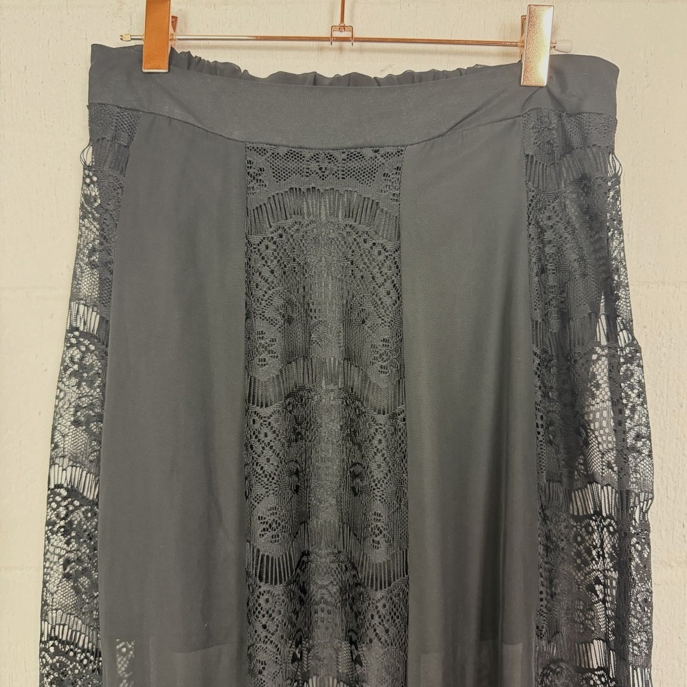 Charlotte Russe Black Lace Maxi Skirt Size S Sheer Y2K Whimsigoth Indie Sleaze